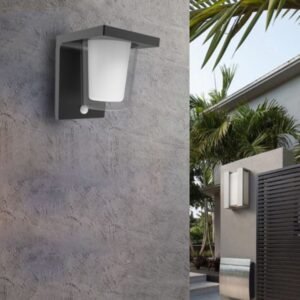 KHEPRI: Exterior LED Sensor Surface Mounted Cylinder Wall Light IP54
