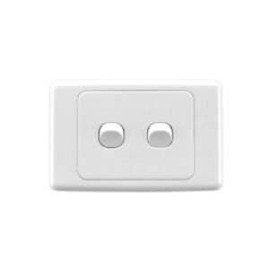 Clipsal 2000 Series Flush Switch 2 Gang, 1 Pole, 250VAC, 10A, Standard, Horizontal