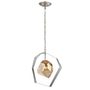 METEORA: Stainless Steel with Silvered Glass Pendant light