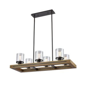METI: Warm Chestnut Wood Pendant lights & Wall Lamp