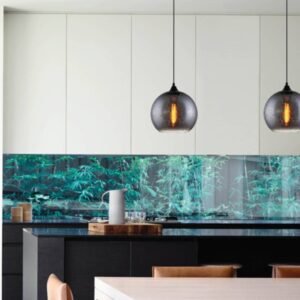 CHUVA: Smoke Black Glass with Rain Drop Effect Pendant Lights