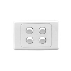 Clipsal 2000 Series Flush Switch 4 Gang, 250VAC, 10A, Standard, Horizontal