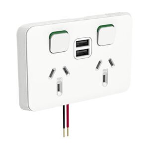 Clipsal Iconic Double Power Point with Dual USB Charger