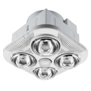 Bathroom Fan, Light, Heater with Backdraught Shutter 4 x 275W